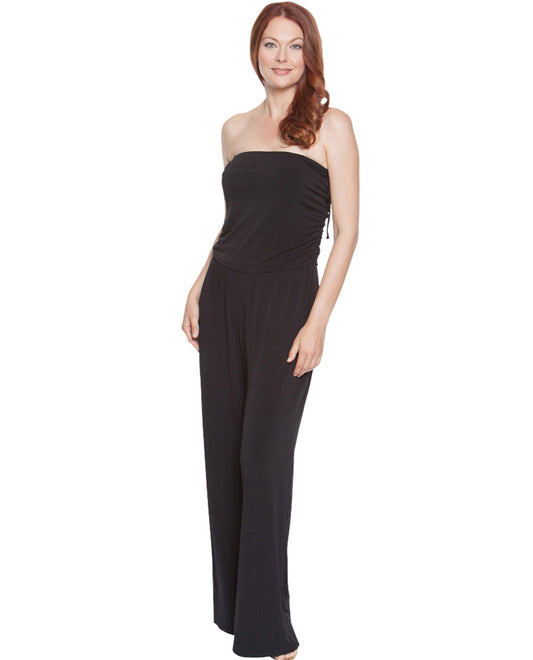 Front View Of Dotti Summer Sunset 2-in-1 Black Jumpsuit | DOT BLACK