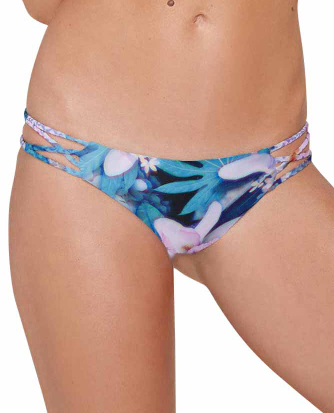 Front View Of Stone Fox Swim Gypsy Braided Cheeky Bikini Bottom | SFS WONDERLAND