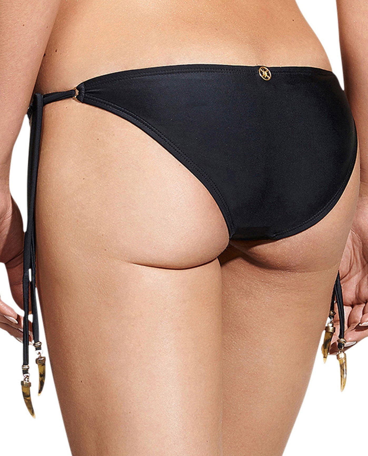 Back View Of ViX Solid Side Tie Bikini Bottom | VIX BLACK