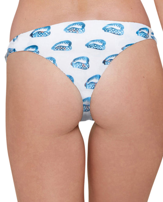 Back View Of Stone Fox Swim Malibu Moderate Bikini Bottom | SFS CONCH SHELL