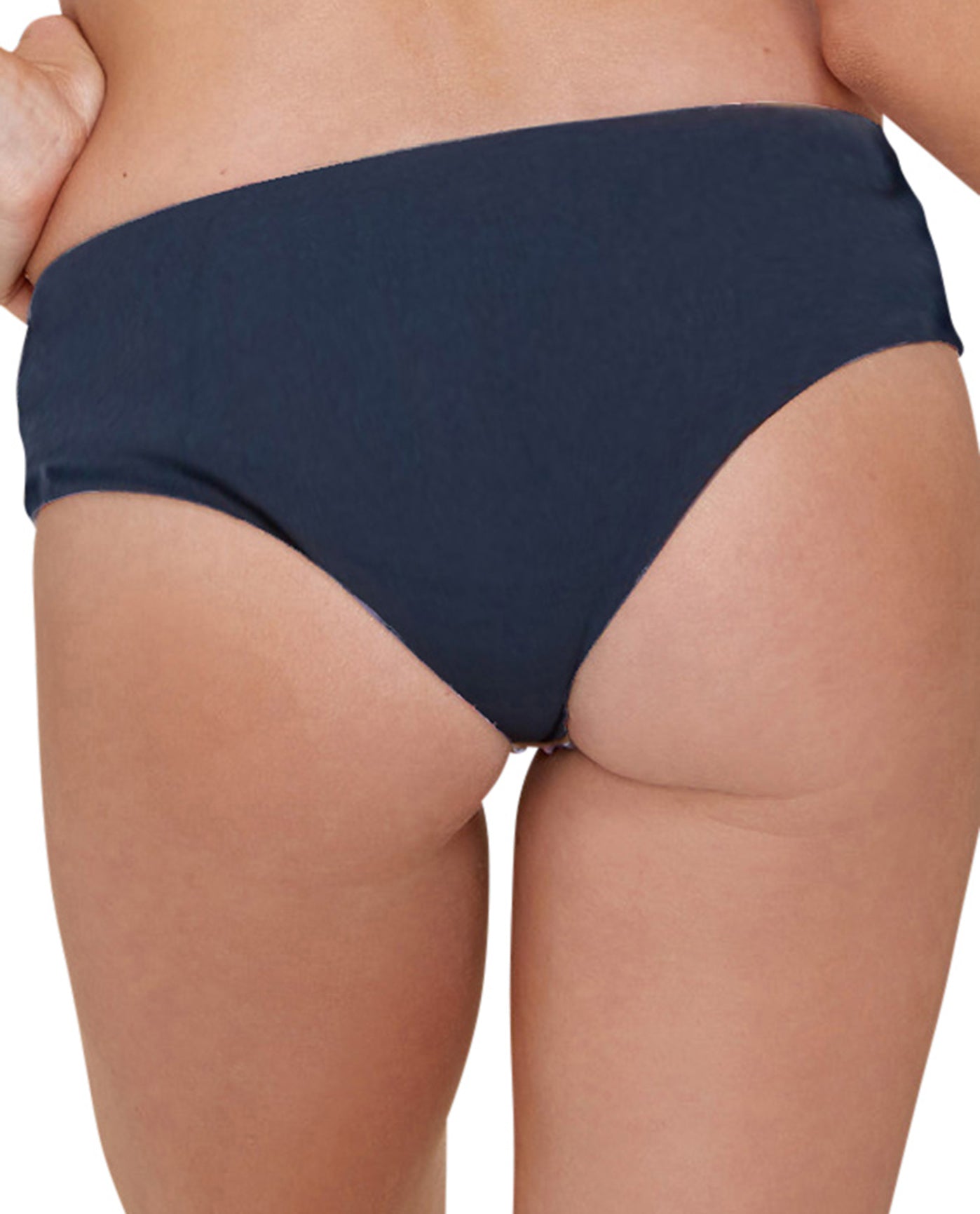 Back View Of Stone Fox Swim Storm Milo Mid Rise Moderate Bikini Bottom | SFS STORM