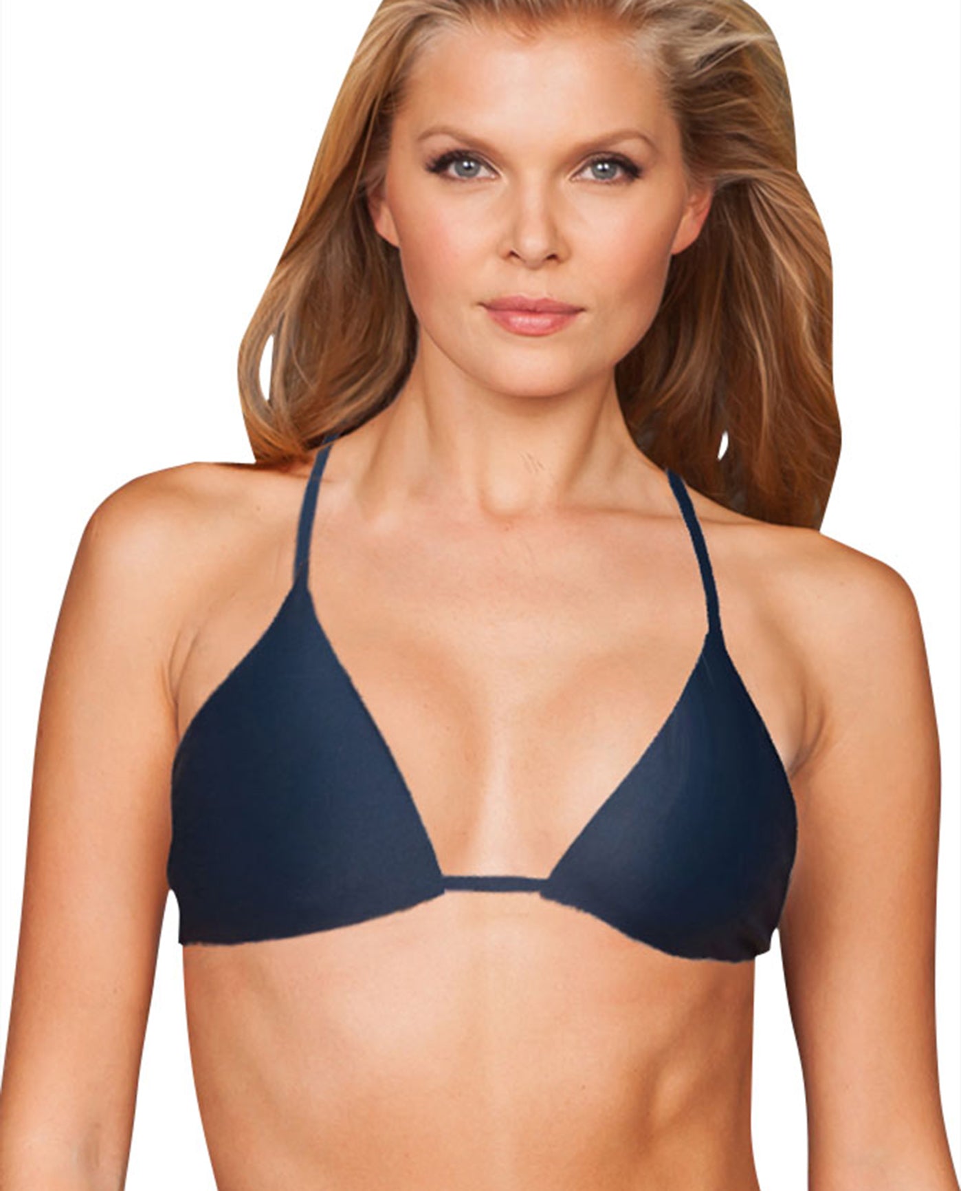 Front View Of Stone Fox Swim Triangle Bikini Top | SFS STORM