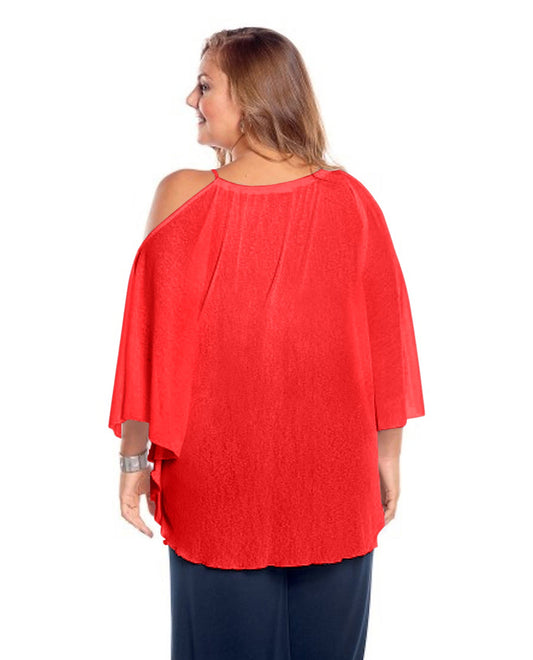 Back View Of Always For Me Red Flirty Plus Size Cover Up Dress | AFM RED