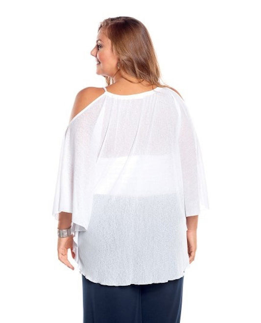 Back View Of Always For Me White Flirty Plus Size Cover Up Dress | AFM WHITE