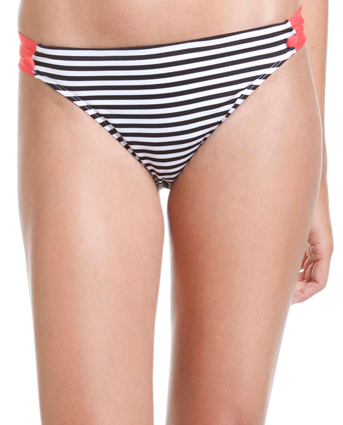 Front View Of Cole of California Dots and Stripes Tab Side Hipster  | COL DOTS AND STRIPES