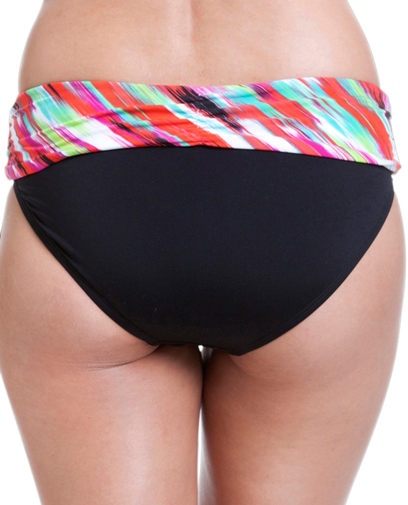 Back View Of Cole of California Isabella Ikat Foldover Hipster Swim Bottom | COL ISABELLA IKAT