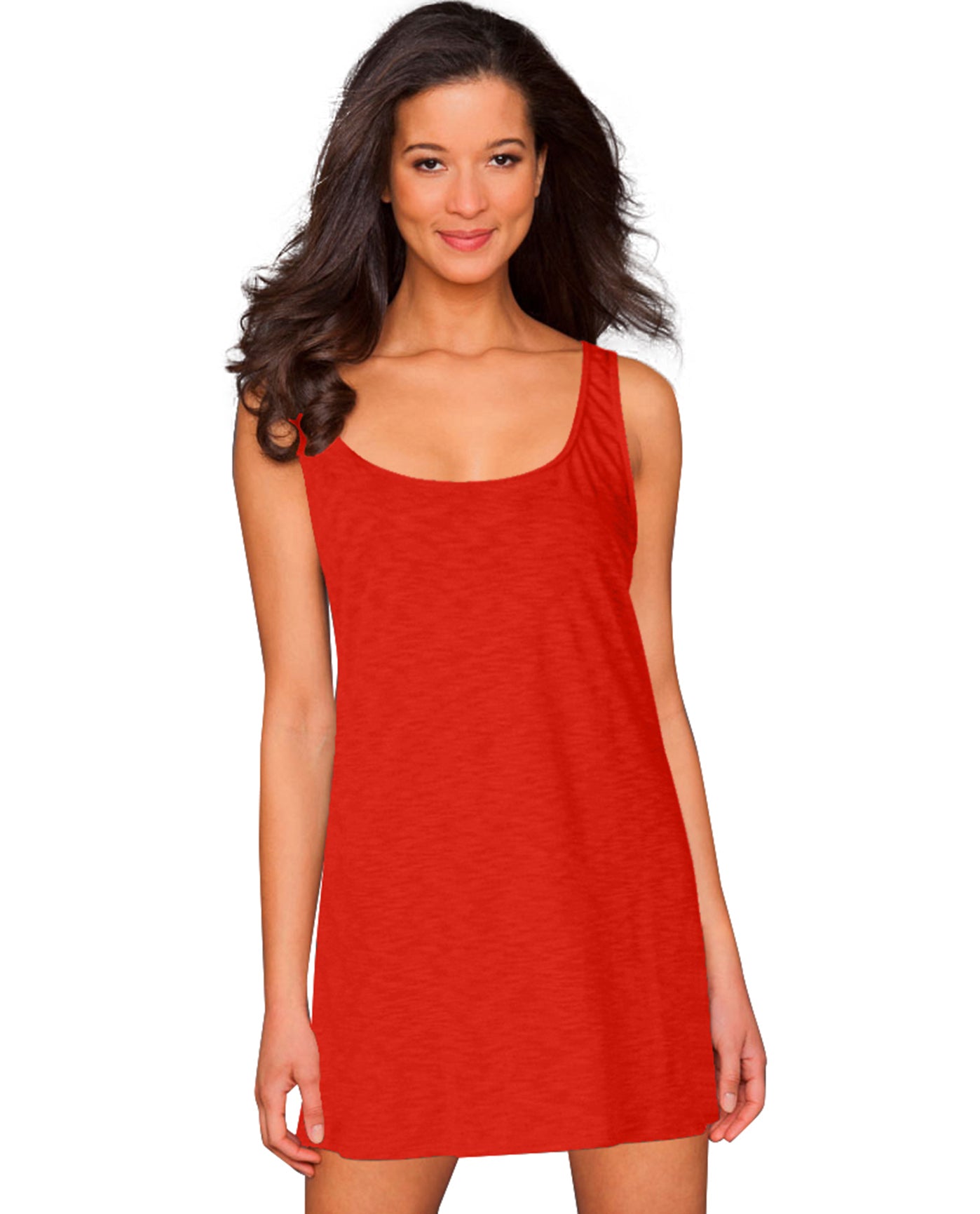 Front View Of La Blanca Punch Jersey Tank Dress  | LAB Punch