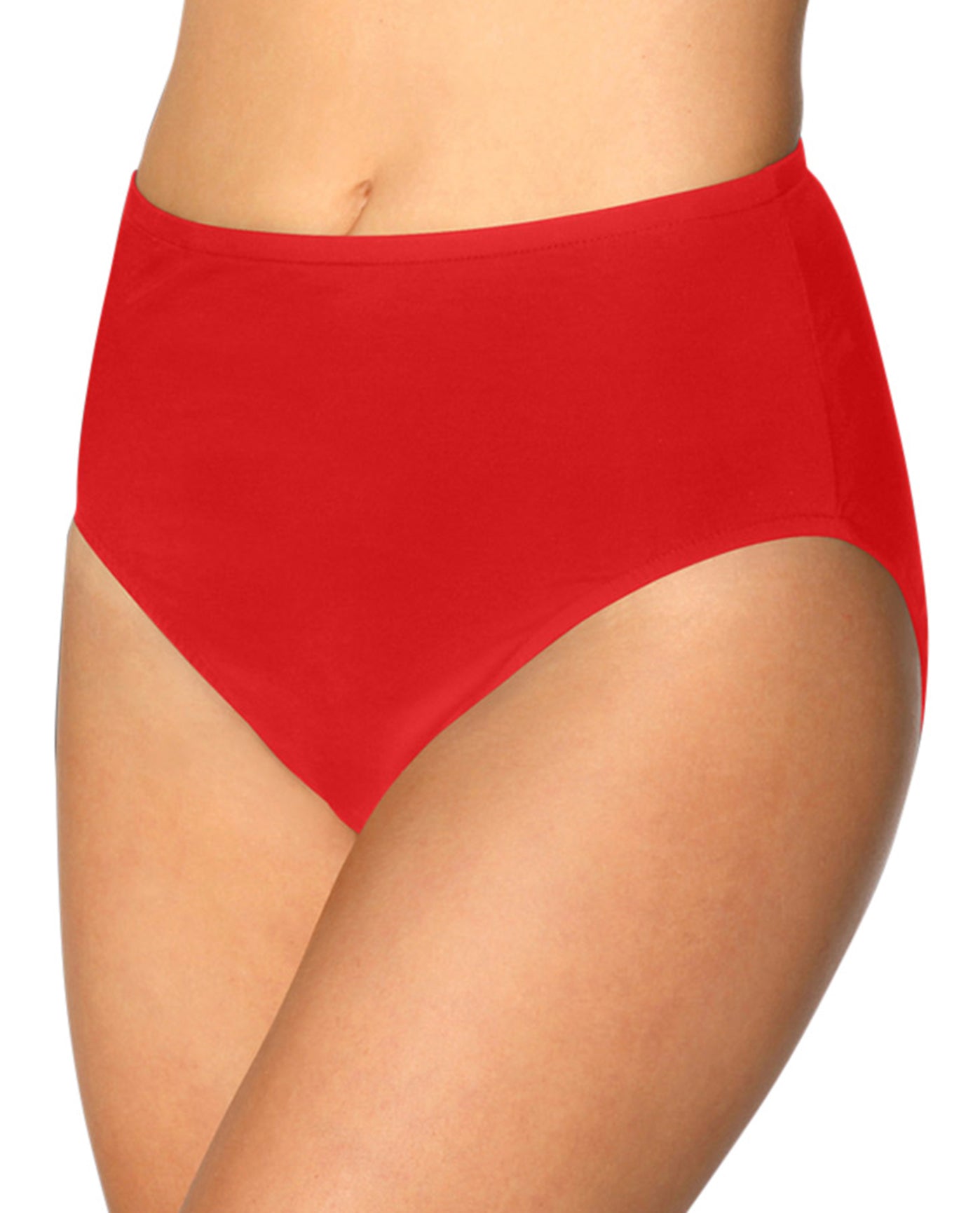 Front View Of Kallure Full Brief Swim Bottom | KAL Red