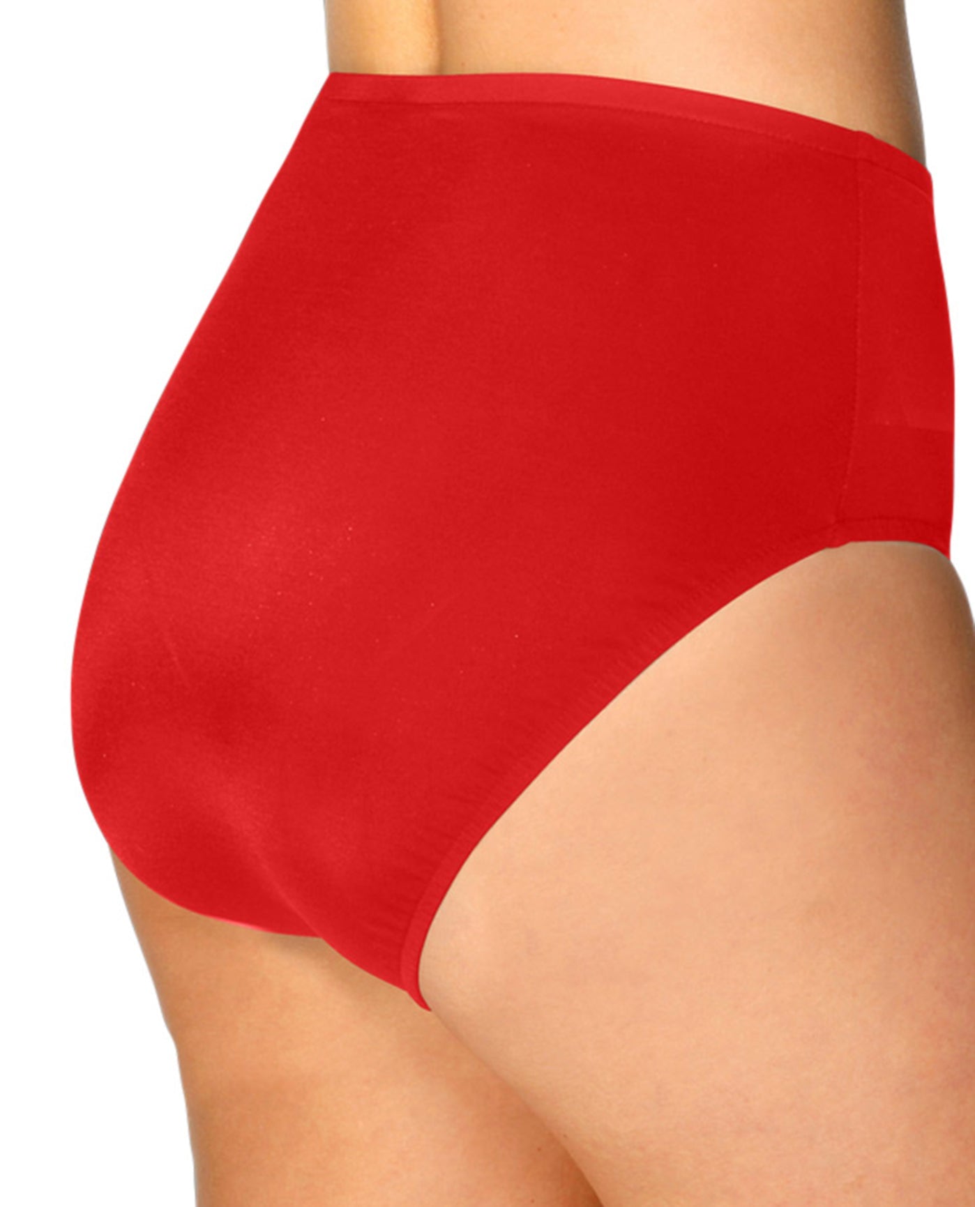 Back View Of Kallure Full Brief Swim Bottom | KAL Red