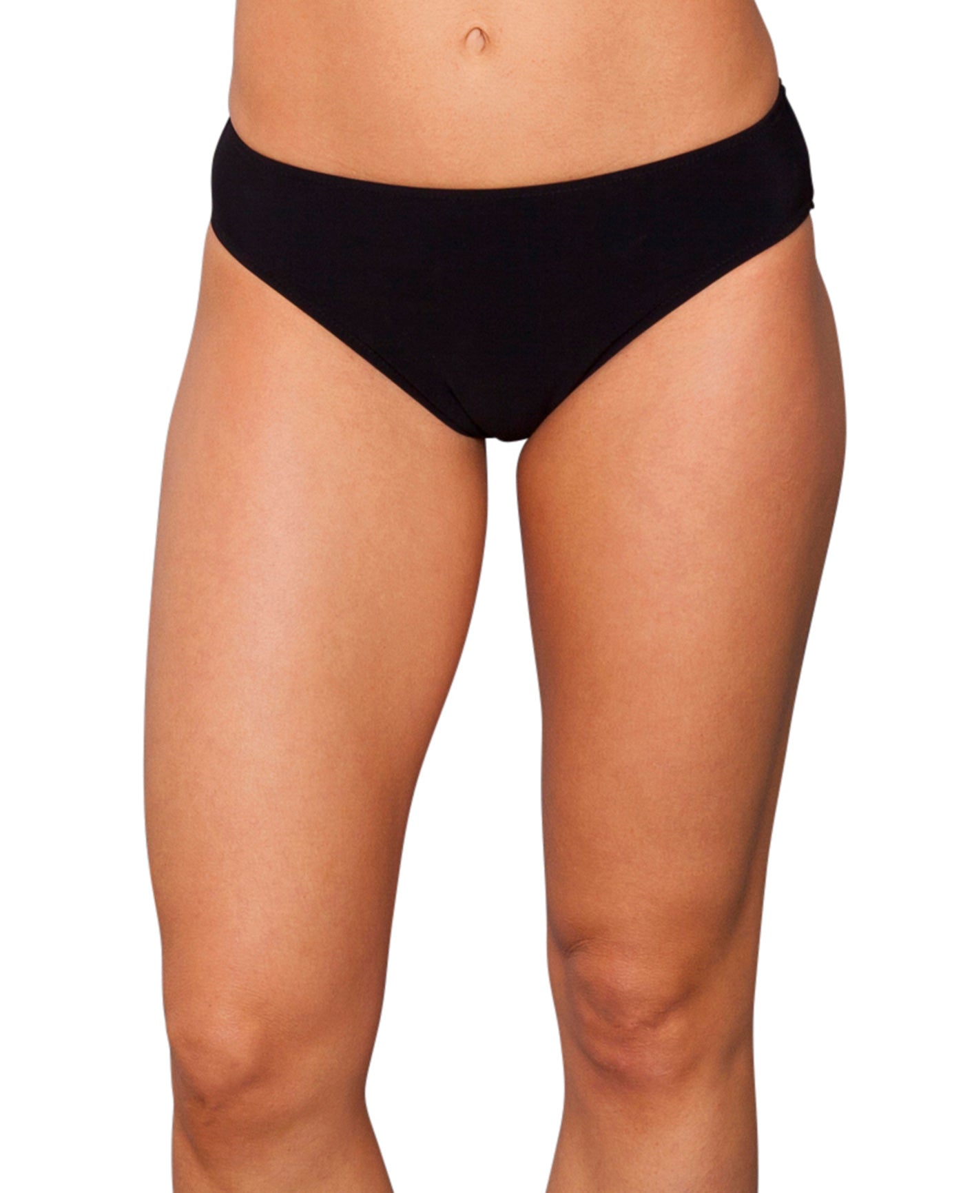 Front View Of Kallure Hipster Swim Bottom | KAL Black