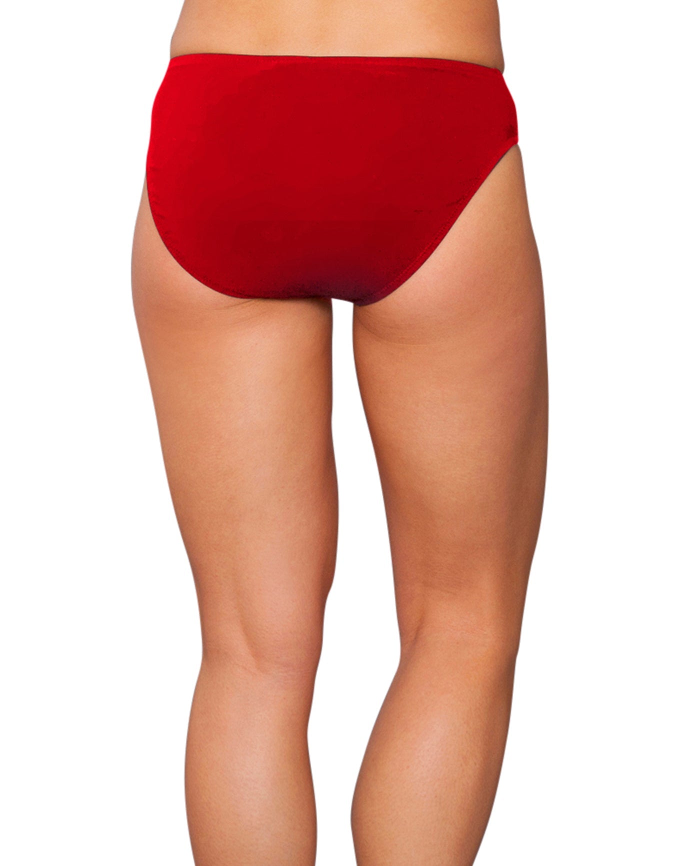 Back View Of Kallure Hipster Swim Bottom | KAL Red