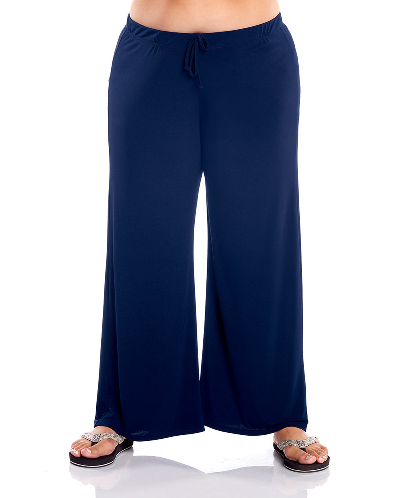Front View Of Always For Me Navy Plus Size Lounge Pant | AFM NAVY
