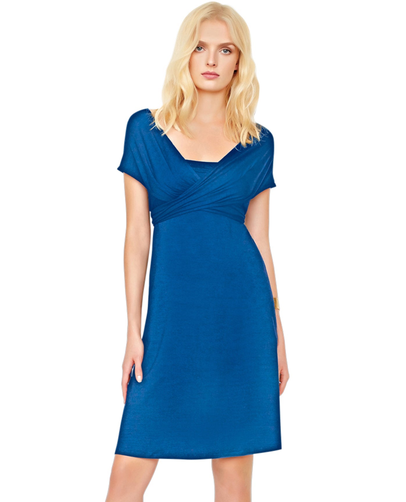 Full Dress View Of 5-in-1 Gottex Lattice Black Beach Dress | GOT Lattice Blue