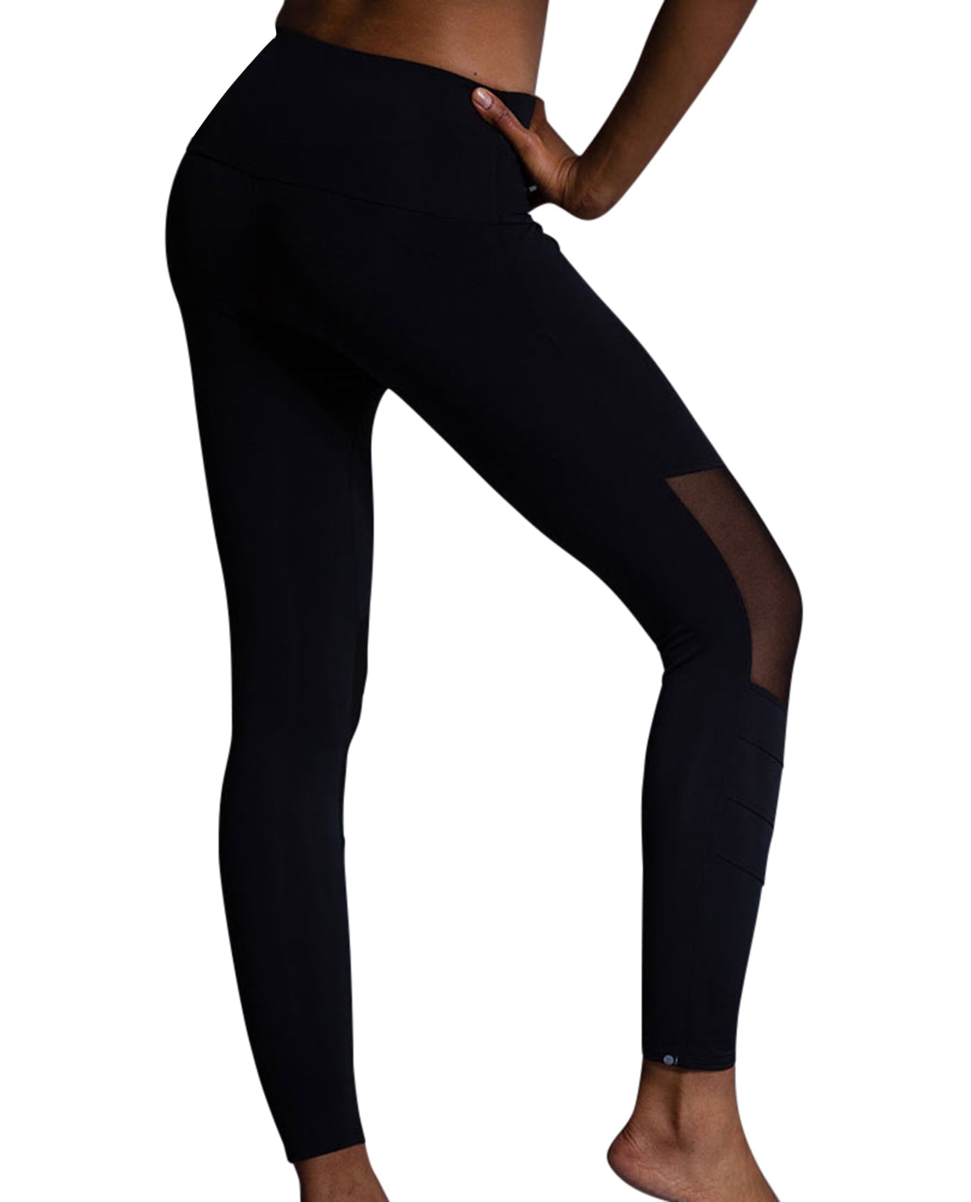 Back View Of Onzie Mesh Moto Capri | ONZ BLACK