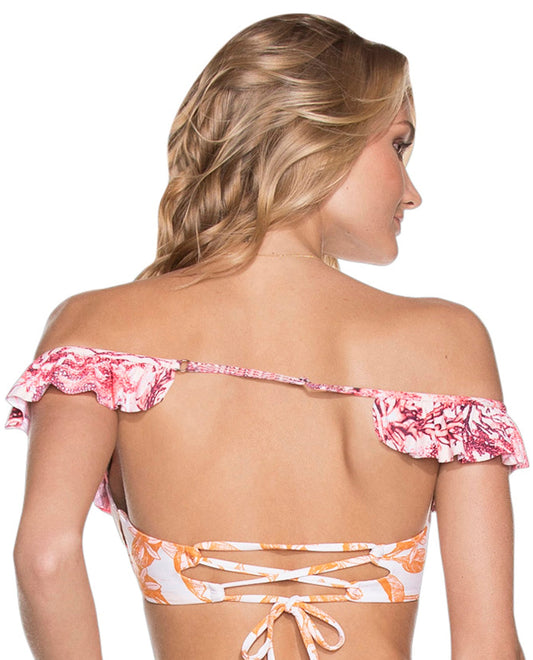 Back View Of Maaji Guajira Park Underwire Off the Shoulder Ruffle Bikini Top | MAA GUAJIRA PARK