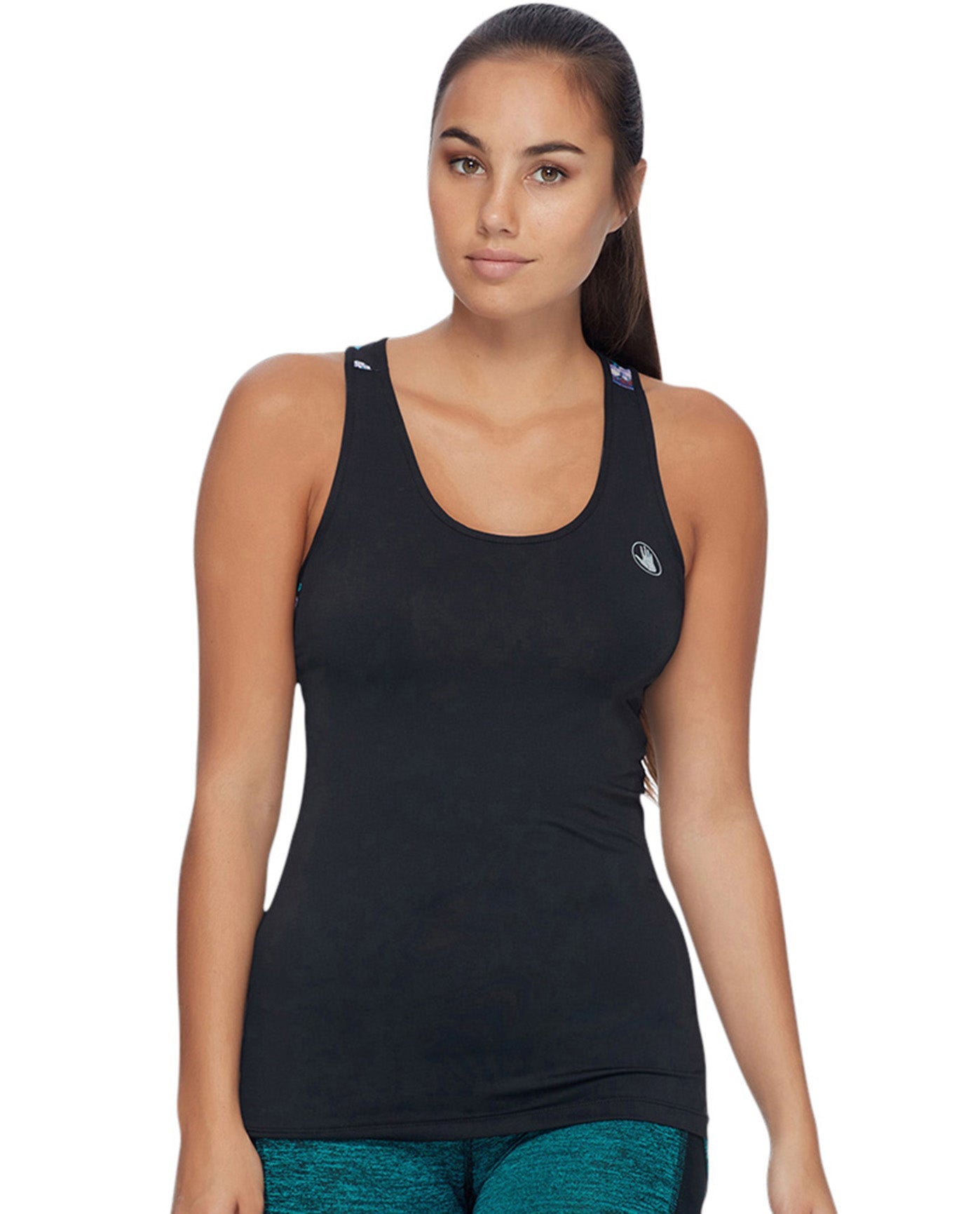 Front View Of Body Glove Sport Pali Relaxed Fit Tank Top | BGS Pali Black