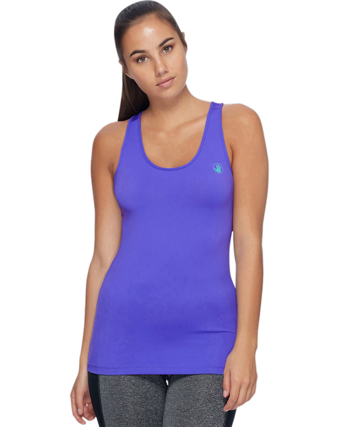 Front View Of Body Glove Sport Pali Relaxed Fit Tank Top | BGS Pali Purple Rain