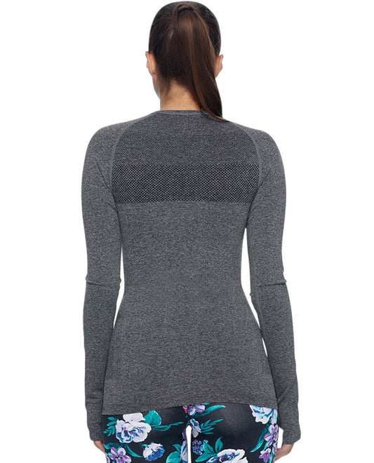 Back View Of Body Glove Sport Charcoal Joshua Tree Seamless Long Sleeve Pullover | BGS Grey