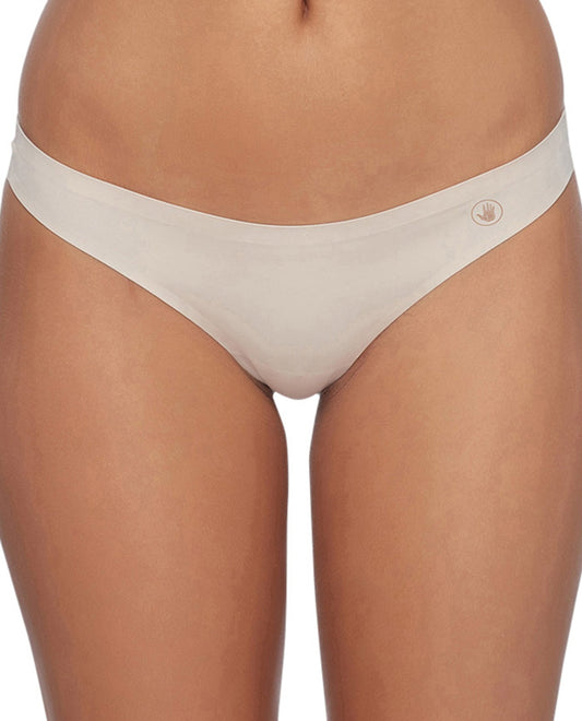 Front View Of Body Glove Sport Seamless Thong Panty | BGS Beige