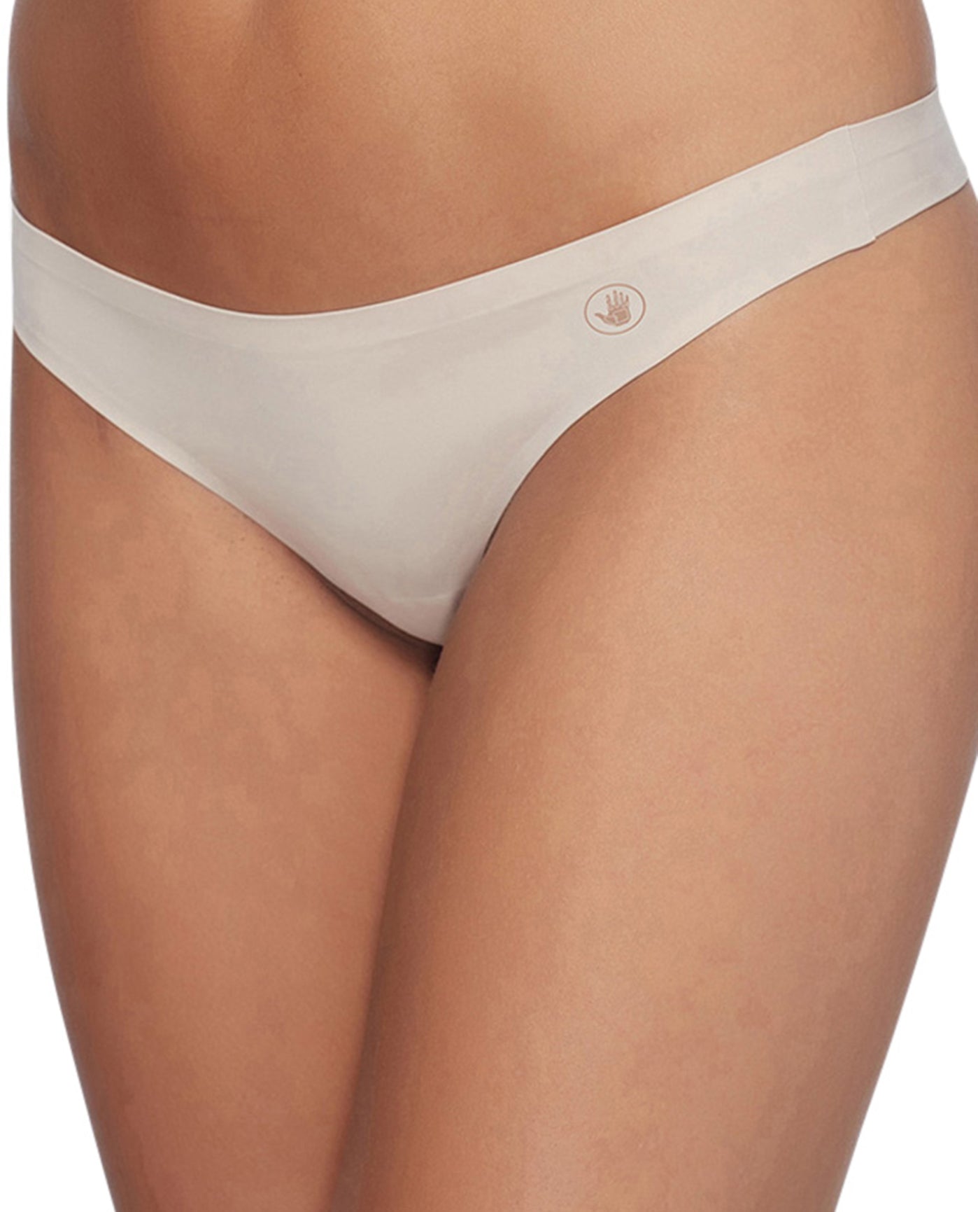 Back View Of Body Glove Sport Seamless Thong Panty | BGS Beige