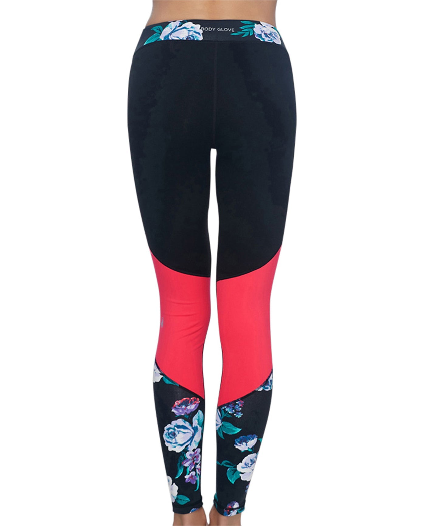 Back View Of Body Glove Sport Floral Prism Legging | BGS Get Shorty