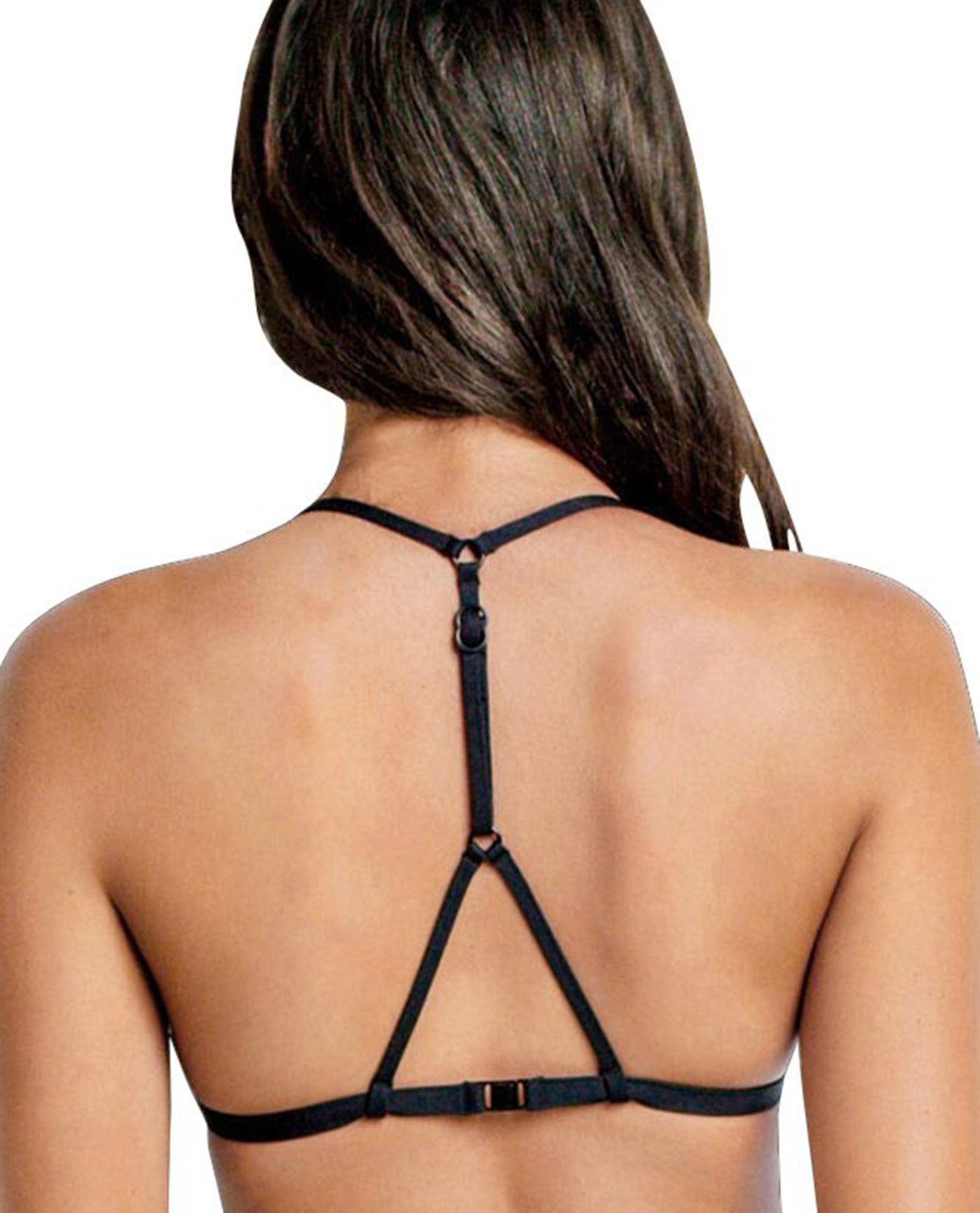 Back View Of Seafolly Bralette Bikini Top | SEA BLACK WHITE