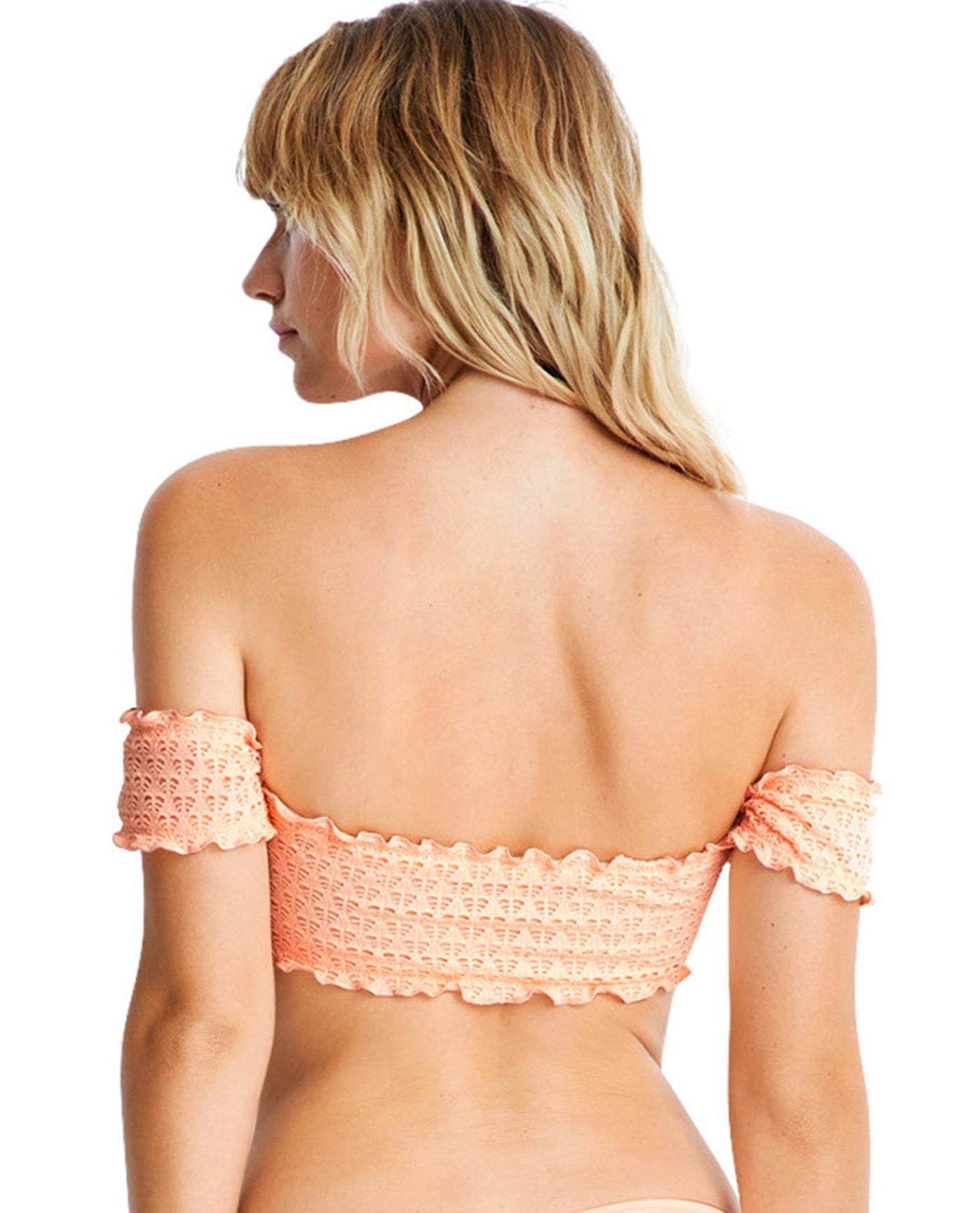 Back View Of Seafolly Off The Shoulder Bikini Top | SEA PEACH