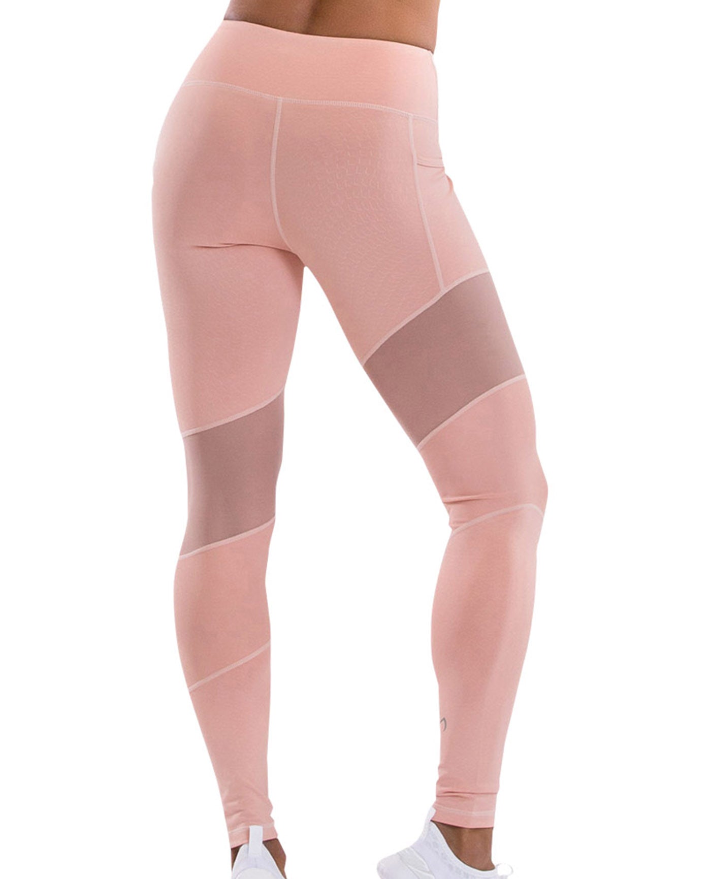 Back View Of TLF Apparel Prima Blush Mesh Panel Margoux Legging | TLF BLUSH