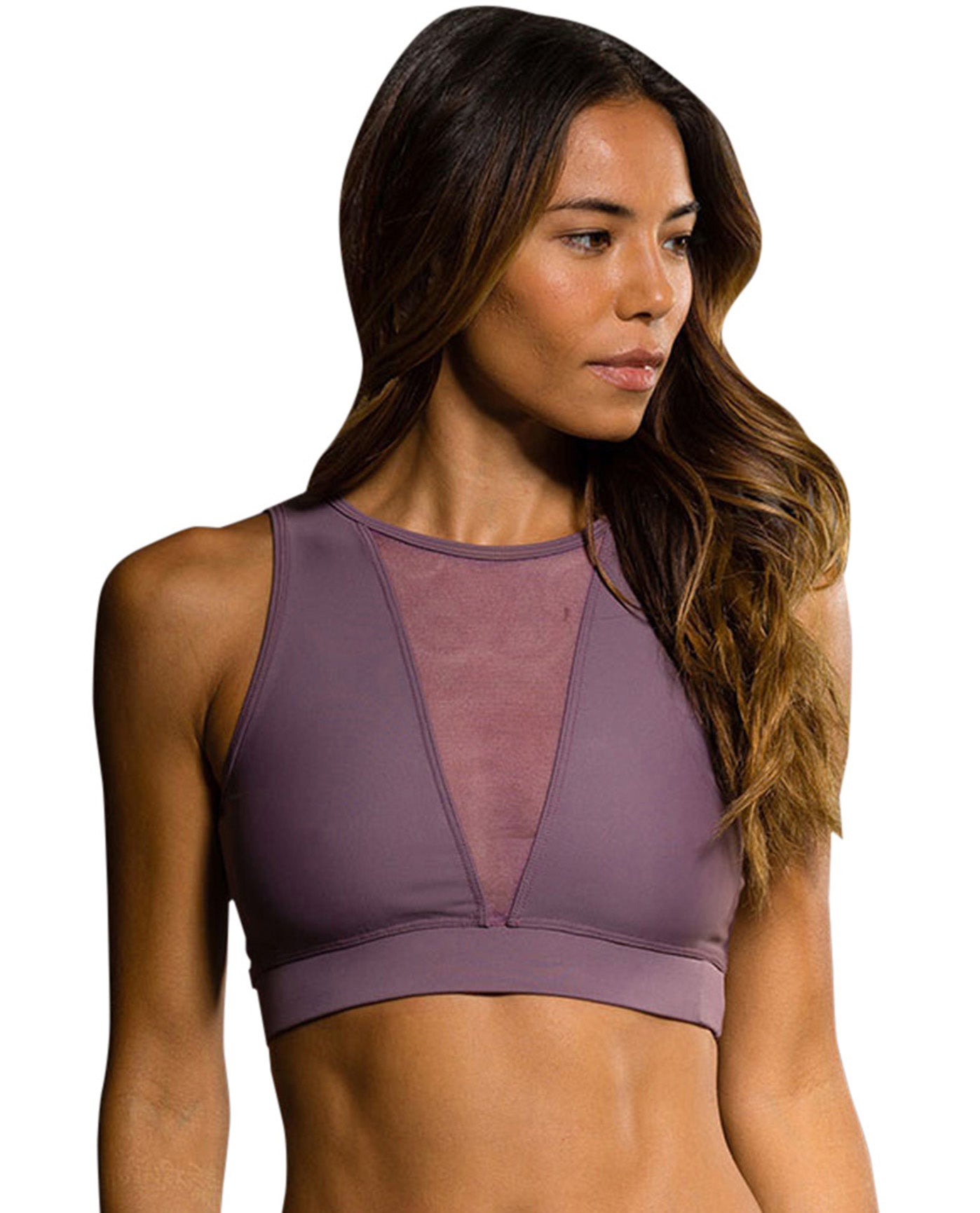 Front View Of Onzie Purple Haze Briana Low Impact Sports Bra | ONZ PURPLE HAZE