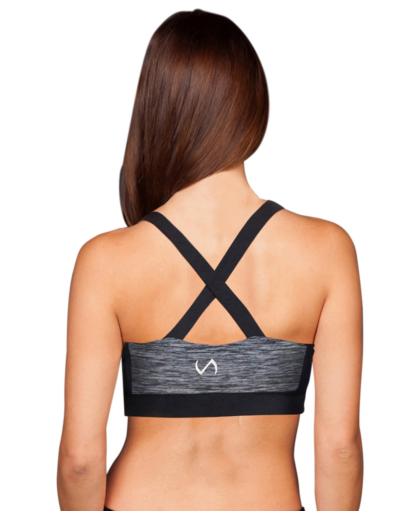 Back View Of TLF Apparel Prima Black Strappy Devant Low Impact Bra | TLF STONE