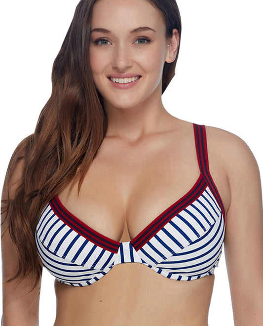 Front View Of Body Glove Samana Rose Up To E-Cup Push-Up Underwire Bikini Top | BDG Samana Rose