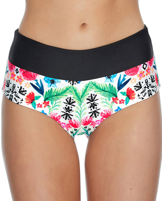 Front View Of Body Glove Reflection Sweetie High Waisted Bikini Bottom | BDG Reflection