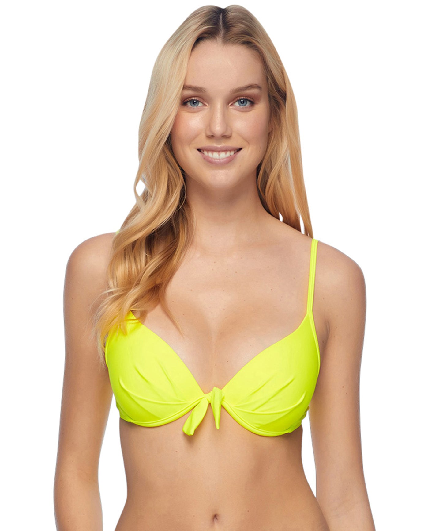 Front View Of Body Glove Smoothies Greta Underwire Bikini Top | BDG Smoothies Yellow