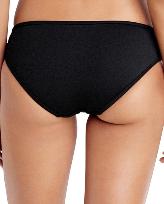 Back View Of Seafolly Solid Black Mesh Hipster Bikini Bottom | SEA BLACK