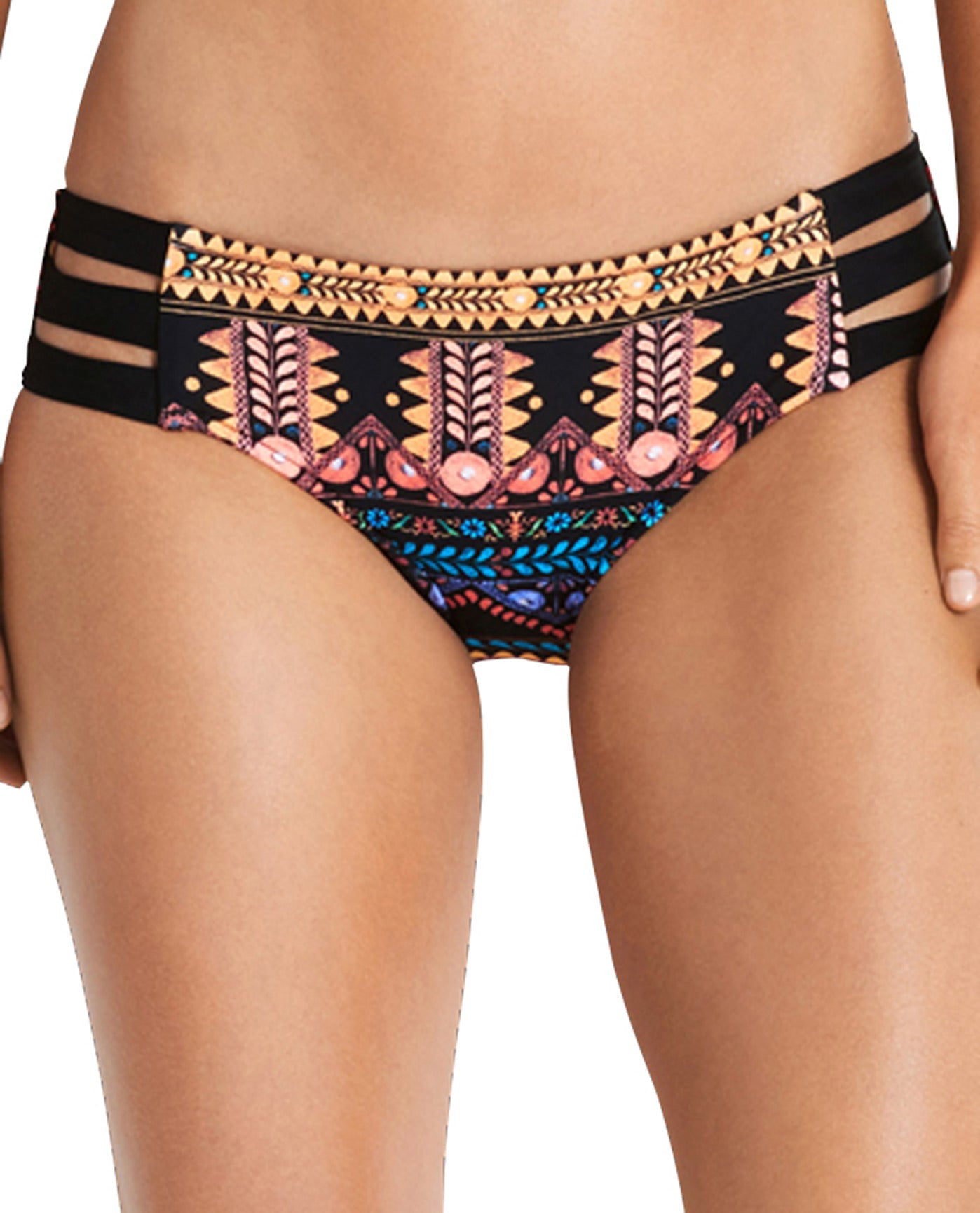 Front View Of Seafolly Spice Temple Strappy Hipster Bikini Bottom | SEA SPICE TEMPLE