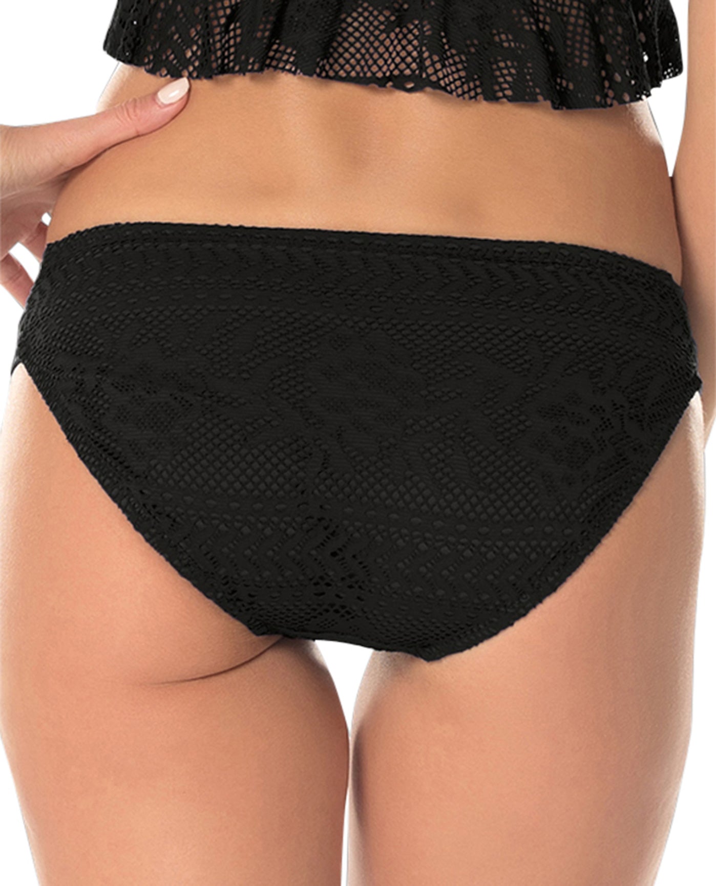 Back View Of Becca by Rebecca Virtue America Bikini Bottom | BEC Prairie Rose Black