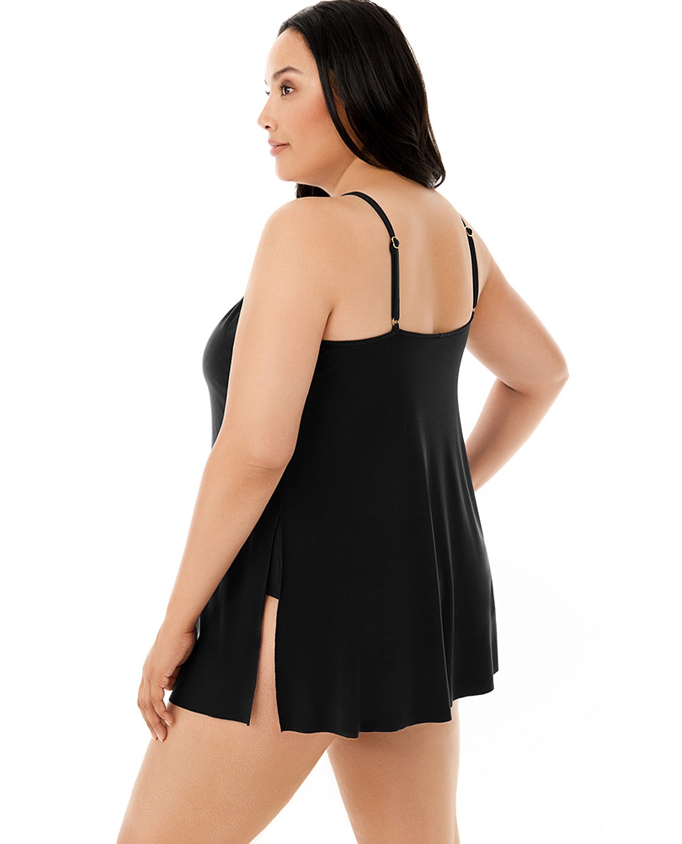 Alt 2 View Of Magicsuit Black Plus Size Parker Underwire Swimdress | MAG BLACK