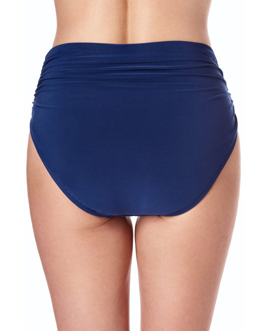 Back View Of Magicsuit Midnight Blue Jersey Brief Shirred Tankini Bottom | MAG Navy