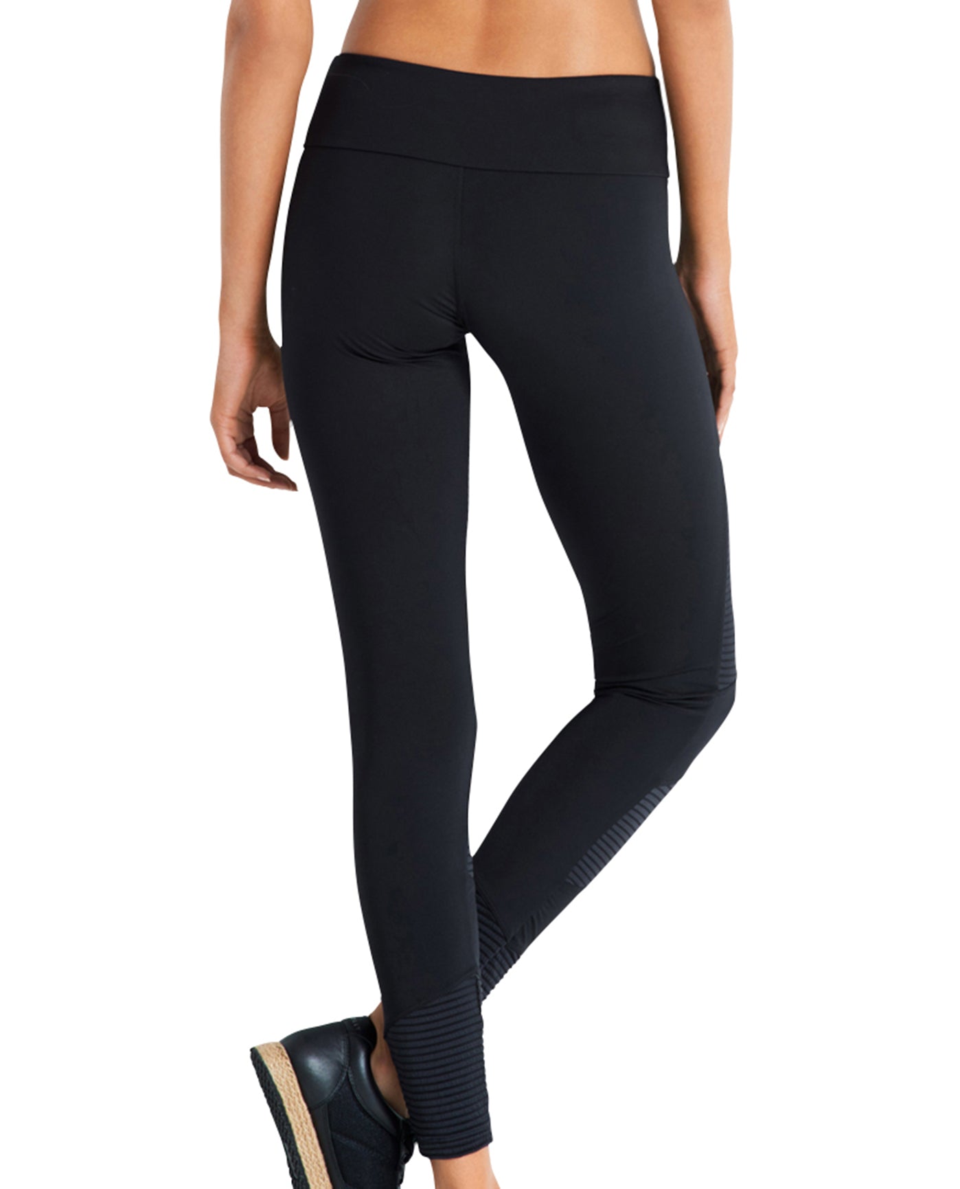 Back View Of Seafolly Black Moto Legging | SEA BLACK