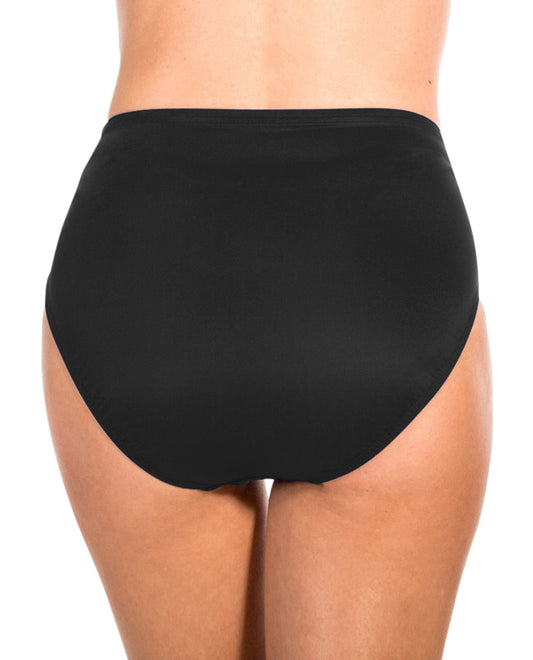 Back View Of Miraclesuit Solid Black Classic Brief Swim Bottom | MIR Black