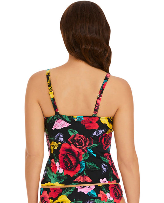 Back View Of Vera Bradley Yes Way Rose Emily Tankini Top | VER YES WAY FLORAL