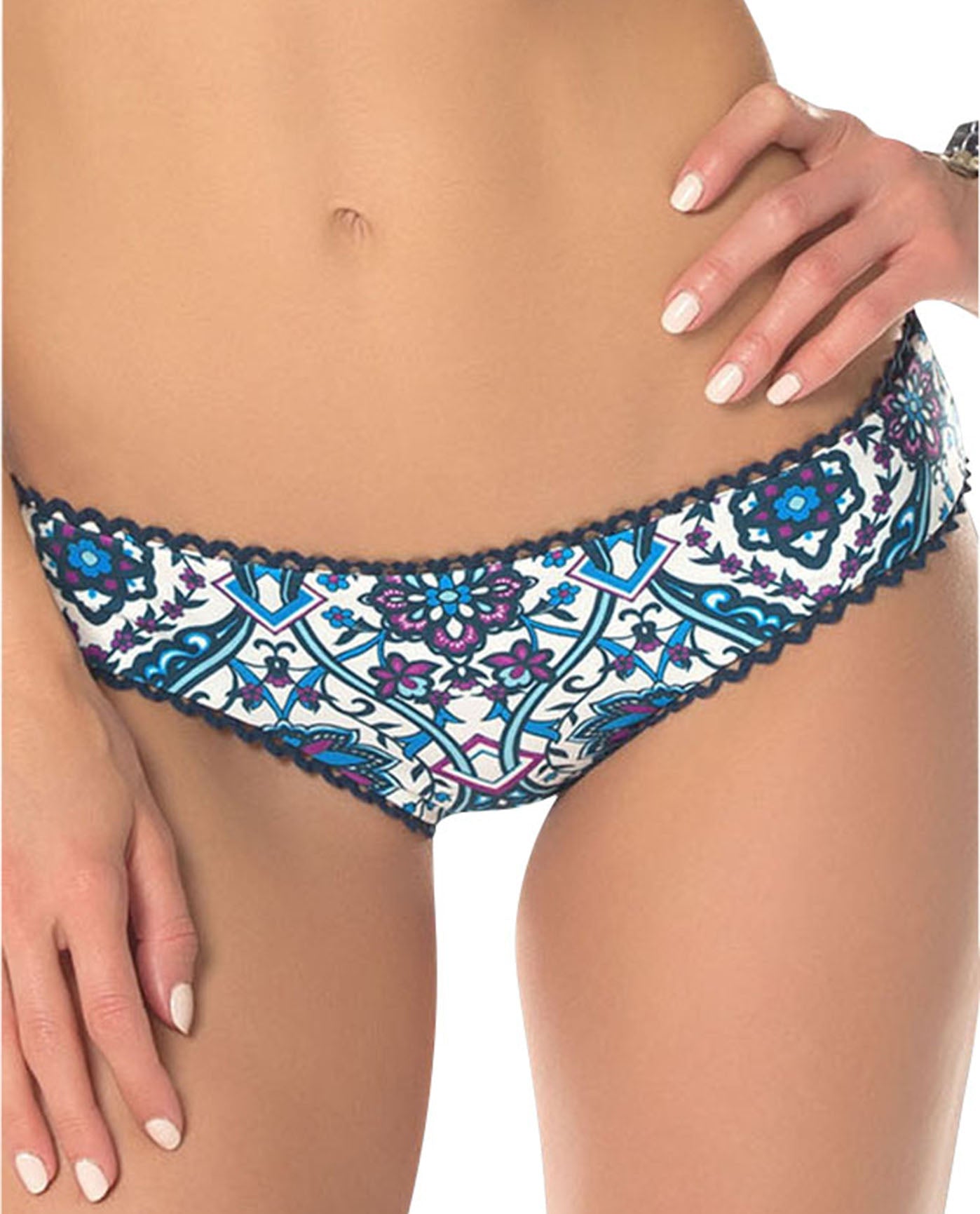 Front View Of Becca by Rebecca Virtue Inspired Reversible Hipster Bikini Bottom | BEC Inspired