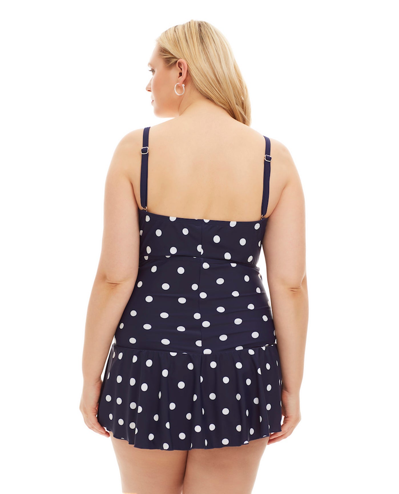 Back View Of Always For Me Plus Size Daphne Swimdress | AFM NAVY
