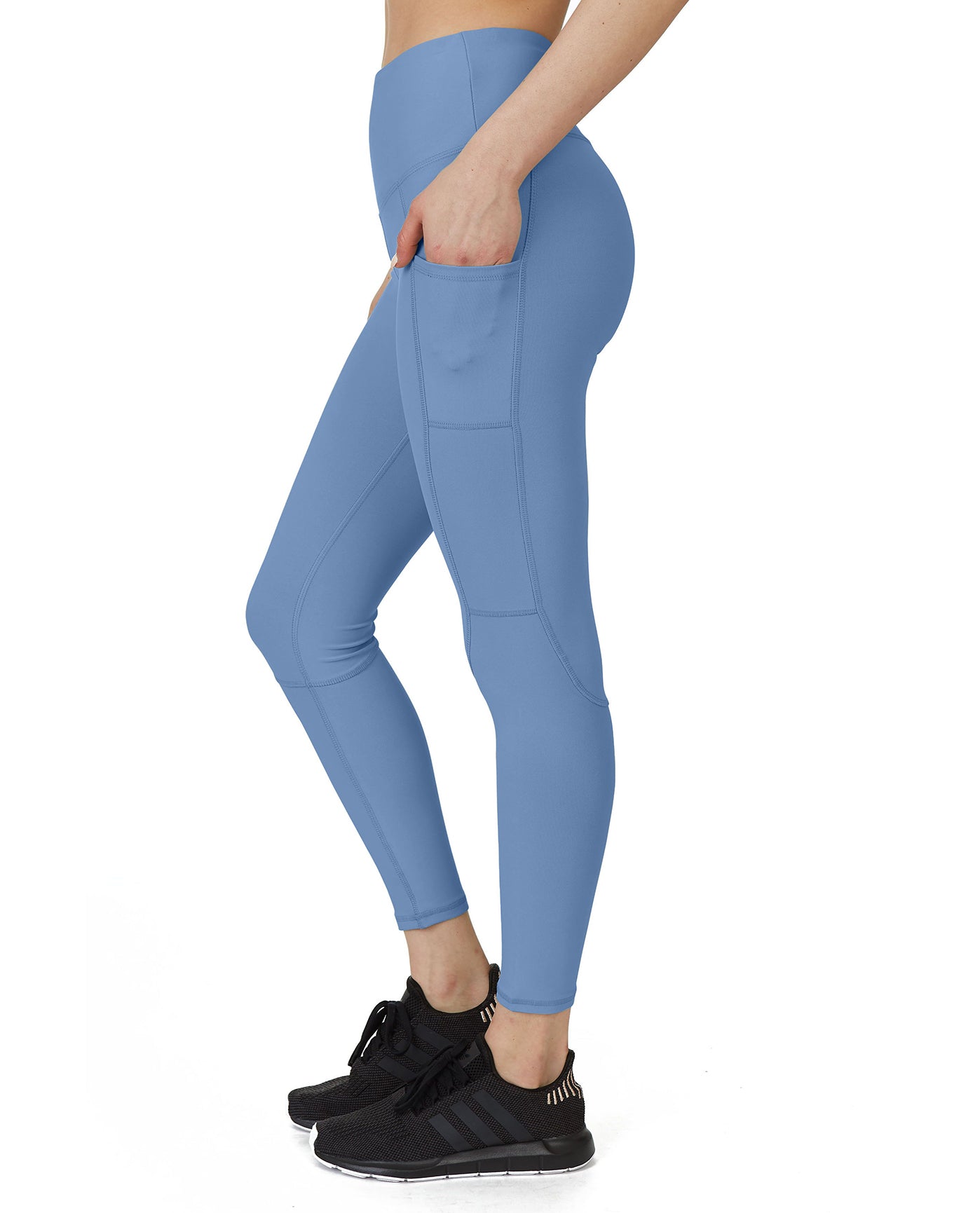 Side View Of X by Gottex Becky Ankle Legging with Pockets | XGX BLUE