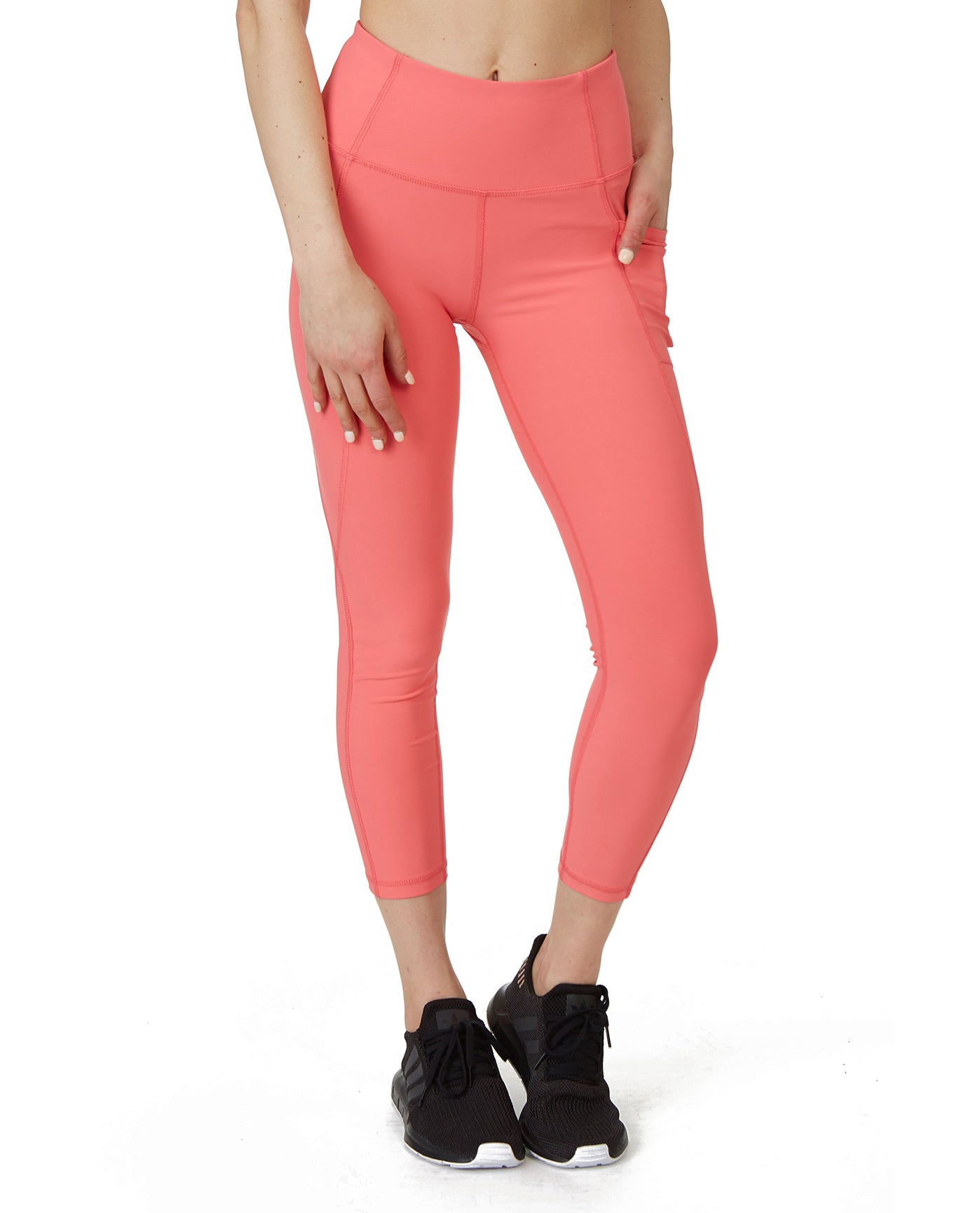 Front View Of X by Gottex Kelly Ankle Legging with Pockets | XGX CORAL