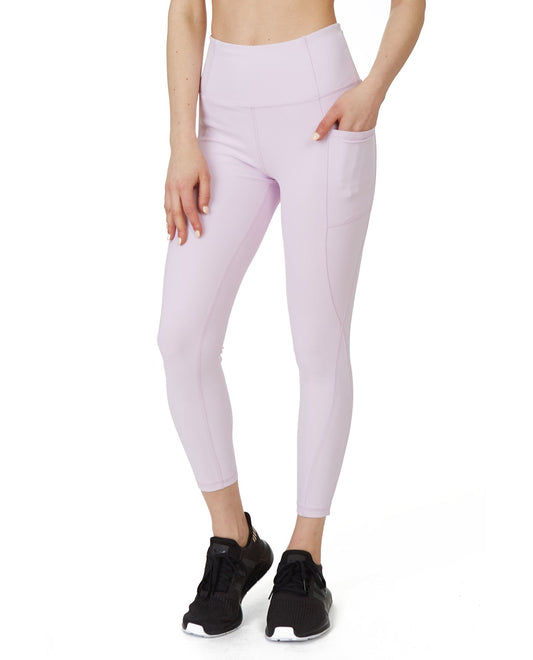Front View Of X by Gottex Kelly Ankle Legging with Pockets | XGX PURPLE