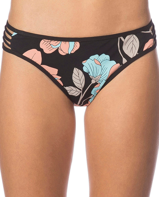 Front View Of Bikini Lab 40 Flower Week Strappy Hipster Bikini Bottom | BIK 40 FLOWER WEEK