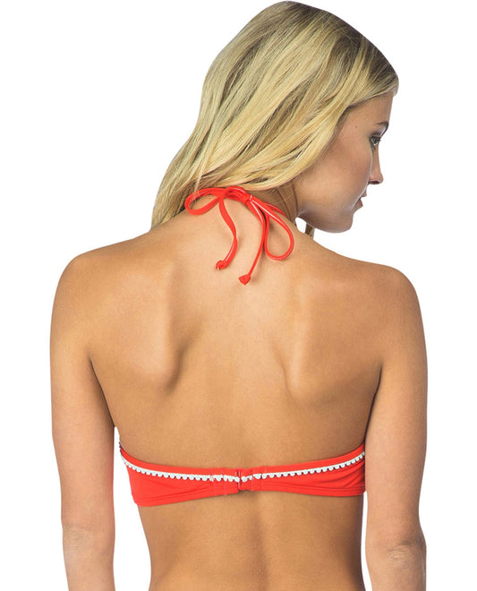 Back View Of Bikini Lab Bright Eyed Girl Embroidered Triangle Bikini Top | BIK BRIGHT EYED GIRL