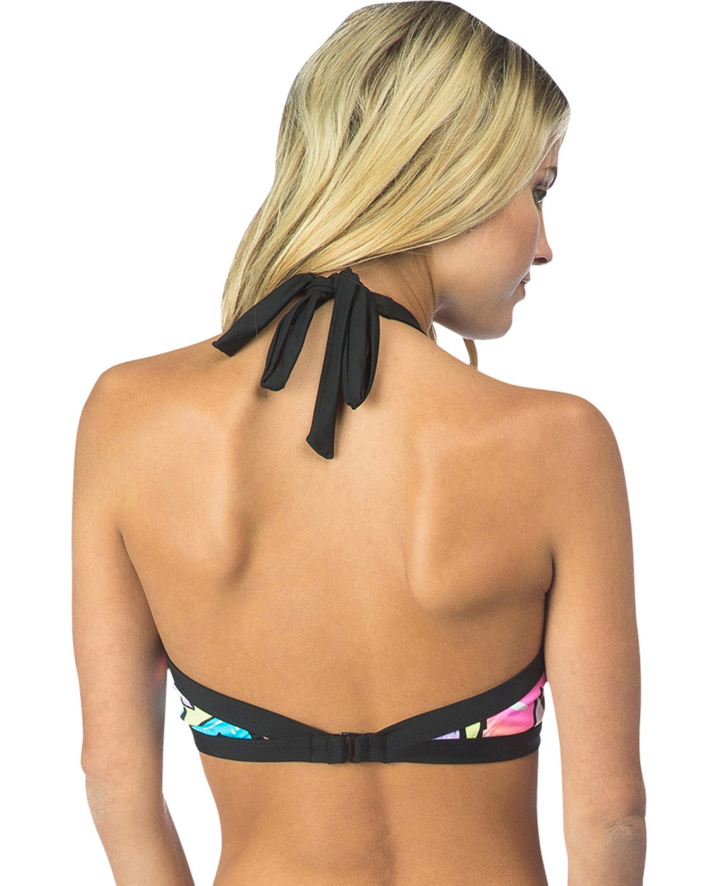 Back View Of Bikini Lab Downtown Funk Bandeau Halter Bikini Top | BIK DOWNTOWN FUNK