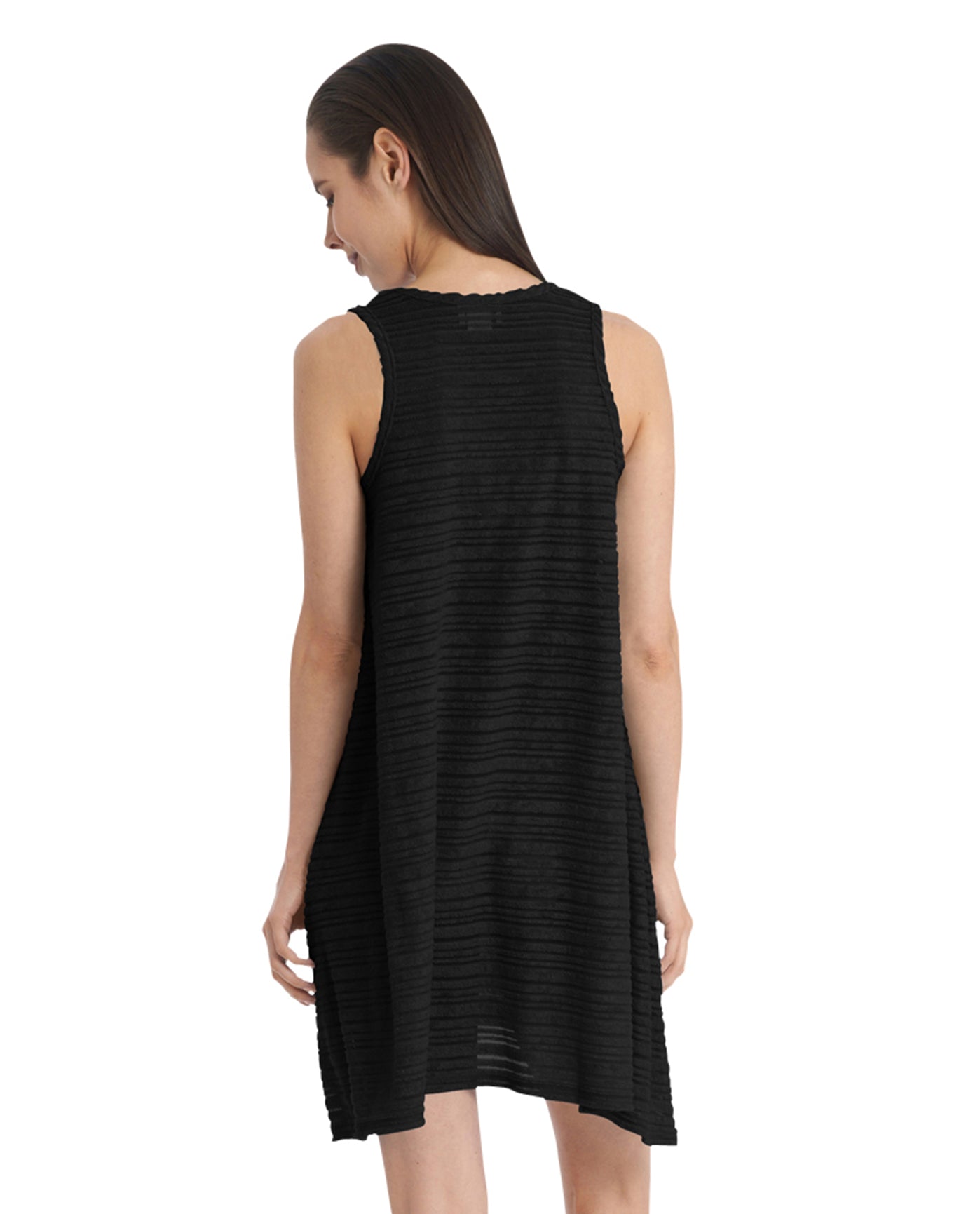 Back View Of Jordan Taylor Belize V-Neck Handkerchief Dress | JOR Black